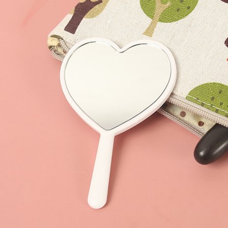 2 praktiska hand i hand med spegel kärlek hjärta handtag spegel liten spegel gåva välfärd sminkspegel