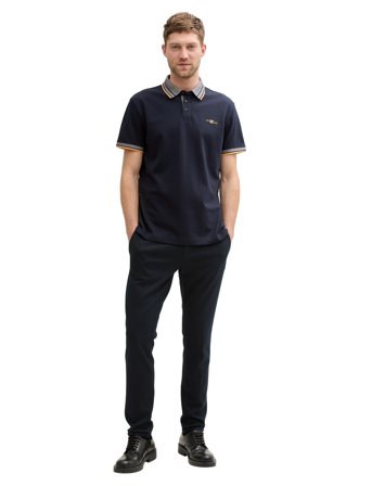 Tom Tailor Polo With Print - Navy - M