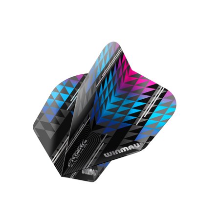 Winmau Prism Alpha Dart Flights #6 - Black/Purple/Blue, 3 Sets (9 Pcs) - Translucent, Professional, Geometric Pattern, Replacement, Accessories