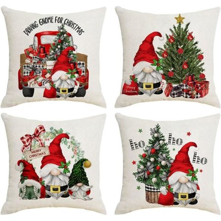 Set med 4 jul-kuddfodral - 18 x 18 tum julmotiv