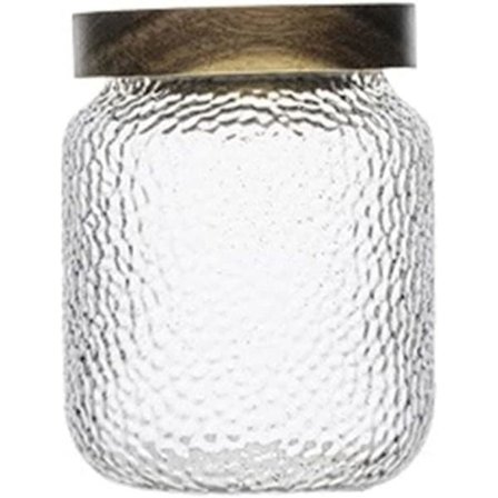 1 st (850 ml) Lufttät Glasburk med Trälock för Mat, Te