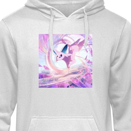 Barnehettegenser Espeon Pokémon med krystaller - Magisk lilla og blått fantasy inspirert motiv