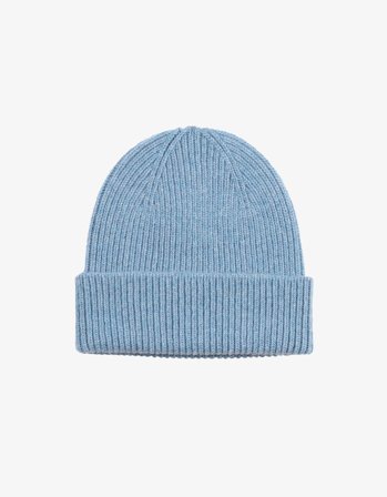 Merino Wool Beanie - Stone Blue