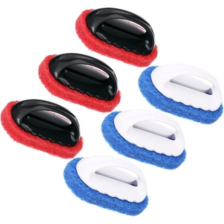 6 skrubbsvampsborstar med handtag, rengöringsborste, diskho,