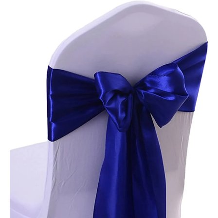 15 st stolsöverdrag - Stolsöverdrag i satin med rosett - Stolsrosetter