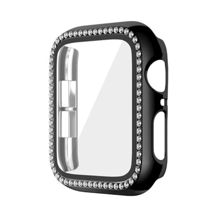 Stötdämpande fodral Apple Watch Ultra 49mm / Ultra 2 49mm Galvaniserat klockfodral med härdat glasfilm - Svart