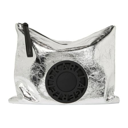Karl Lagerfeld Clutch Disck Metallic Grå, Dame, Størrelse: ONE Size