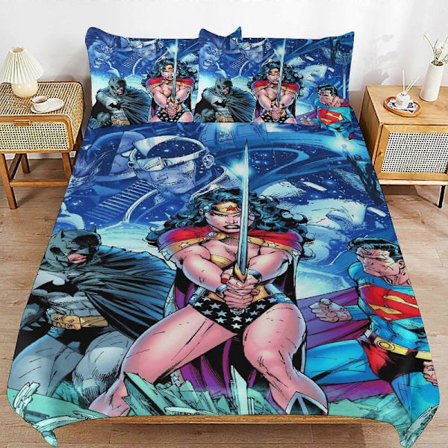 Sengetøy sett NK374 Superman Sengetøy Sett Ultra Mykt Hudvennlig Dynetrekk 3 Deler, Søtt Dynetrekk Sengesett PC374