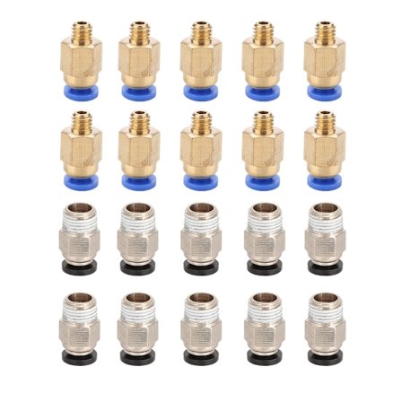 20 stk. PC4 M10 rett pneumatisk hannkobling PC4 M6 hurtigkobling