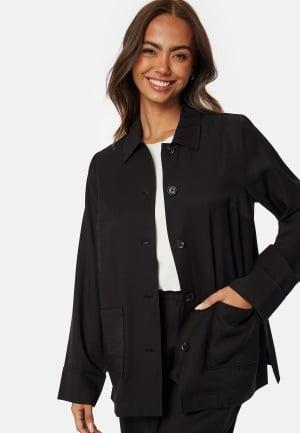Happy Holly - Stefanie Relaxed Jacket 52/54 - Black - Jackor - Dam - Bubbleroom