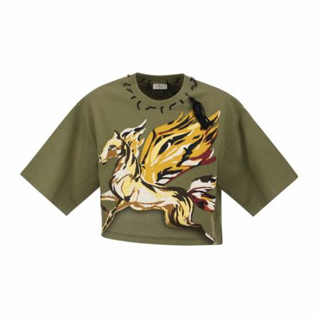 Etro, T-Shirts Groen, Dames, Maat:S