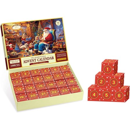 Adventskalender Julepuslespill, 24 deler 1008 puslespillbrikker Nedtelling