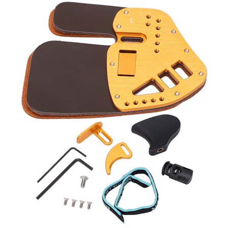 Bueskydning Finger Tab Læder Beskyttelsesbeskytter Tilbehør Guld til Recurve Bow L