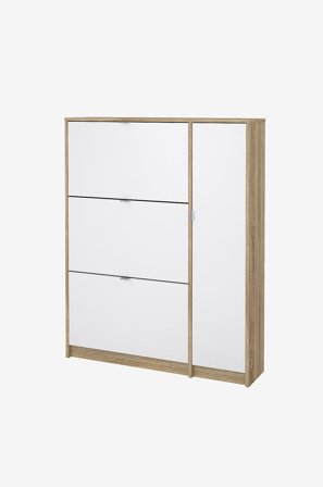 Tvilum - Sko Skoskab 3 vippedøre og 2 lag+1 dør - Pakke - Brun - Skoskabe - Fra Homeroom