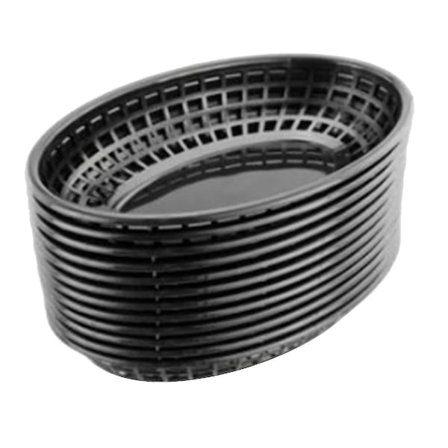 12 stk Plast Fast Food Kurver Oval Serveringsfat Frokost Middagstallerkener Pommes Frites Kake Brød Brett Restaurant