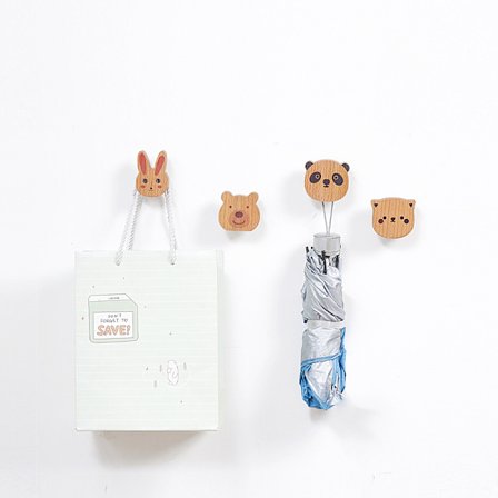 Barnrum Dekorera Förvaringsställ Trä Vägghängd Krok, gris