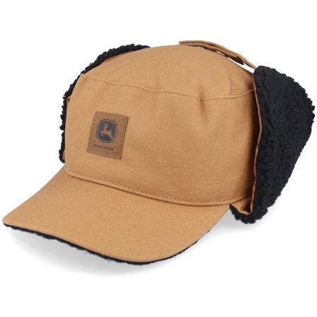 John Deere - Beige earflap Cappellino - Cotton/Faux Fur Lining Hat Coyote Brown Earflap @ Hatstore