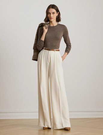 Lauren Ralph Lauren Cotton-Blend Sweater - Brown - S