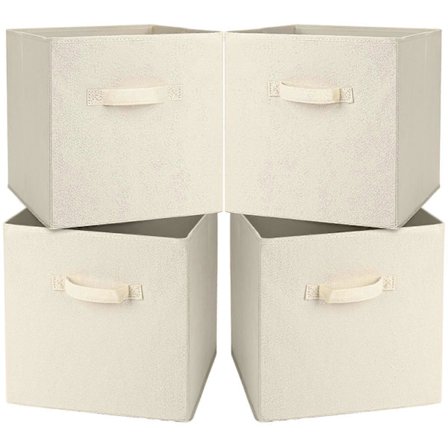 Stora Förvaringslådor 33 x 33 x 33 cm, Set med 4 hopfällbara förvaringslådor