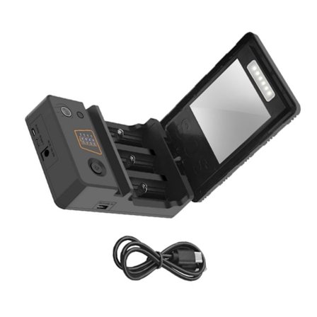 Litiumakku aurinkolaturi 3-paikkainen Type C älykäs akkuteline 18650:lle