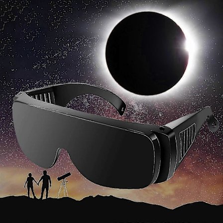 Premium Eclipse -aurinkolasit, AAS-hyväksytyt 2024 aurinkolasit, HD-kalvo, terävä aurinkokuva (FMY)