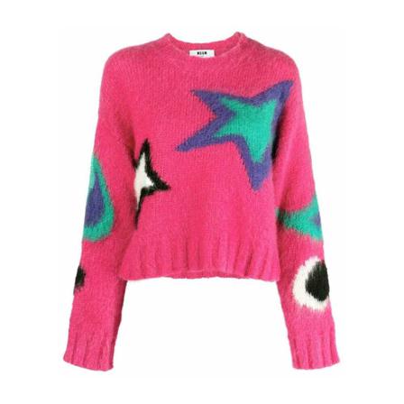 Msgm Round-neck Strik Pink, Dame Striktrøjer