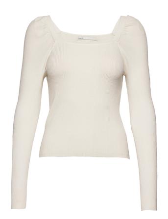 Onlagate Square Neck Ls Pullover Cc Knt White ONLY