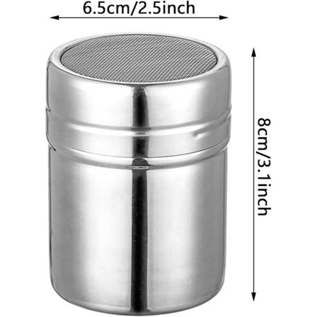 Melisstrøer, sjokoladestrøer dispenser, dryssesett i rustfritt stål, kjøkken