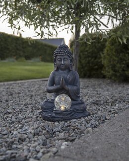 Solcellsdekoration Buddha Mörkgrå - Star Trading
