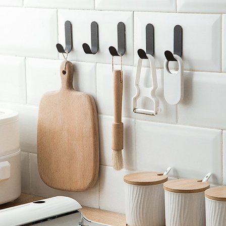 10 st set väggklistermärke krok, rostfritt stål självhäftande krok,