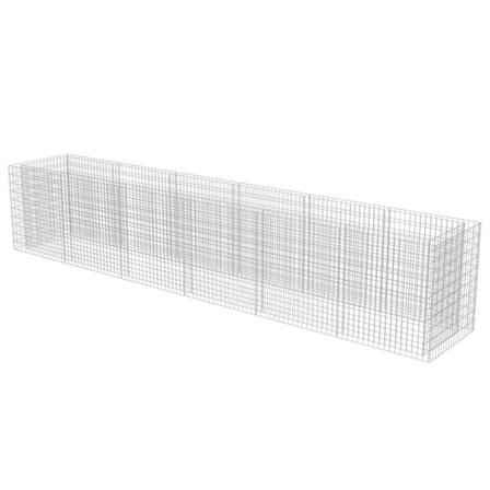Vidaxl Planteringsgabion Upphöjd Galvaniserat Stål 540x90x100 Cm Silver