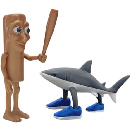 Tung Tung Tung Sahur Figur, Tralalero Tralala Borddekoration, Shark Meme Figur Borddekoration, Haj i Sneakers Statue, Dyr Samlerfigurer