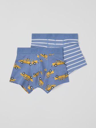 2er-Pack Boxershorts, Automotiv - 122|128 - kinderbekleidung - blue - Polarn O. Pyret