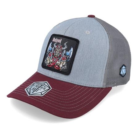 Critiql Hit - Undead Box Patch Heather Grey/Maroon Trucker Trucker Grey Cap - @ Hatstore