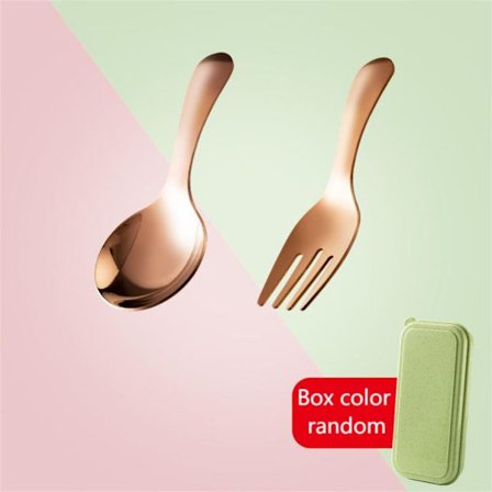 2 STK/Sæt Ske Gaffel Sæt Udendørs service ROSE GULD