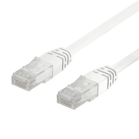 Deltaco koblingskabel - 30 cm - hvit