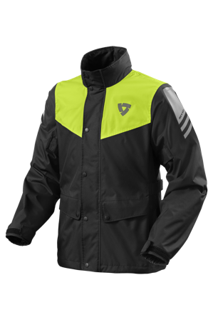 Giacca Antipioggia Moto Rev'It! Nitric 4 H2O Nero/Giallo Neon XL