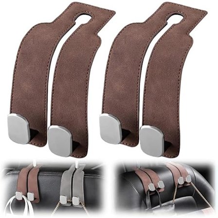 stk. - 17*4,5*8,5 cm - Krog til nakkestøtte i bil - Multifunktionel lædersædeorganisator til bil