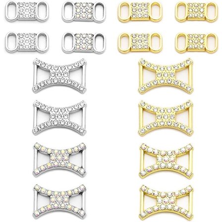 par med skosnöres spännen med strass skospännen