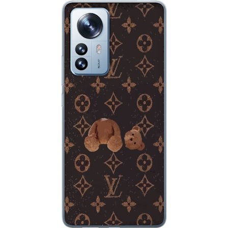 Yhteensopiva Puhelinkuori Xiaomi Xiaomi 12 Pro Ylellinen monogrammikuvio rikkinäisellä nalletaustalla pimeässä muotiestetiikassa