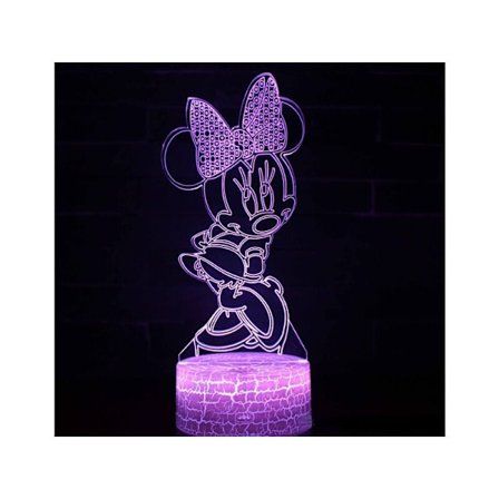 Natlys Minnie Mouse Illusion Lampe 3D LED Natlys med Touch Control Julefødselsdagsgave til børn [Energiklasse A+++]-