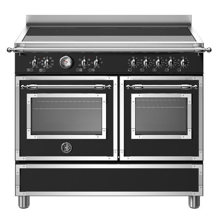 Bertazzoni HER105I2ENET Heritage Induksjonskomfyr med dobbelovn 100 cm, Matt Svart' - 'Matt sort, pantone process black c