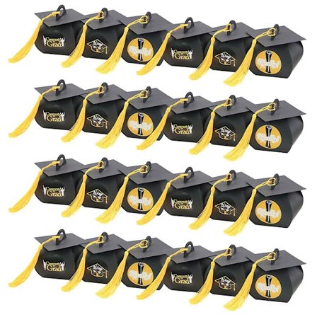 48 st examensgodisaskar i papper, kandidatexamen, chokladaskar med klistermärken