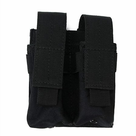Molle System Tactical Pistol Dubbel 9MM magasinpåse Molle Clip Military Airsoft Väst Mag-hållare Midjeväska Jakttillbehör