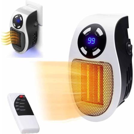 Taloudellinen puhallinlämmitin 500W PTC-puhallinlämmitin, pistokelämmitin LED-näytöllä