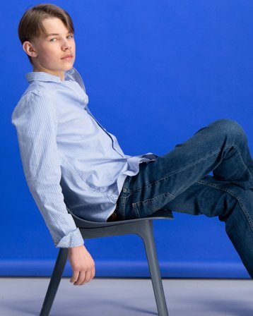 Polo Ralph Lauren Slim Fit Cotton Oxford Shirt Blauw Overhemden Jongens - Kids Brand Store