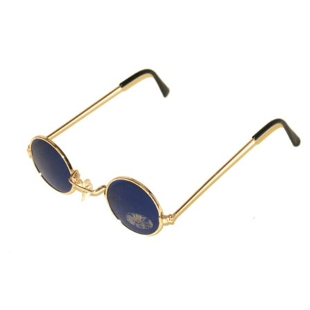 Sjove runde blå linse mini briller