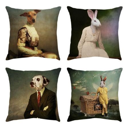 4 kpl tyynynpäällinen 45 * 45cm J-tyyli puuvilla ja pellava Cu