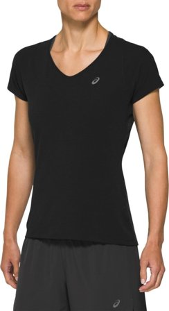 Asics Women's V-Neck SS Top Women Short sleeved fitness sweater Black S
