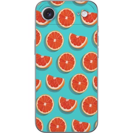 Kompatibelt Mobildeksel til Apple iPhone 17 Air Illustrert mønster med gjentatte grapefrukt skiver mot en turkis bakgrunn